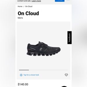 On running cloud running shoe men’s size 12 new unworn black